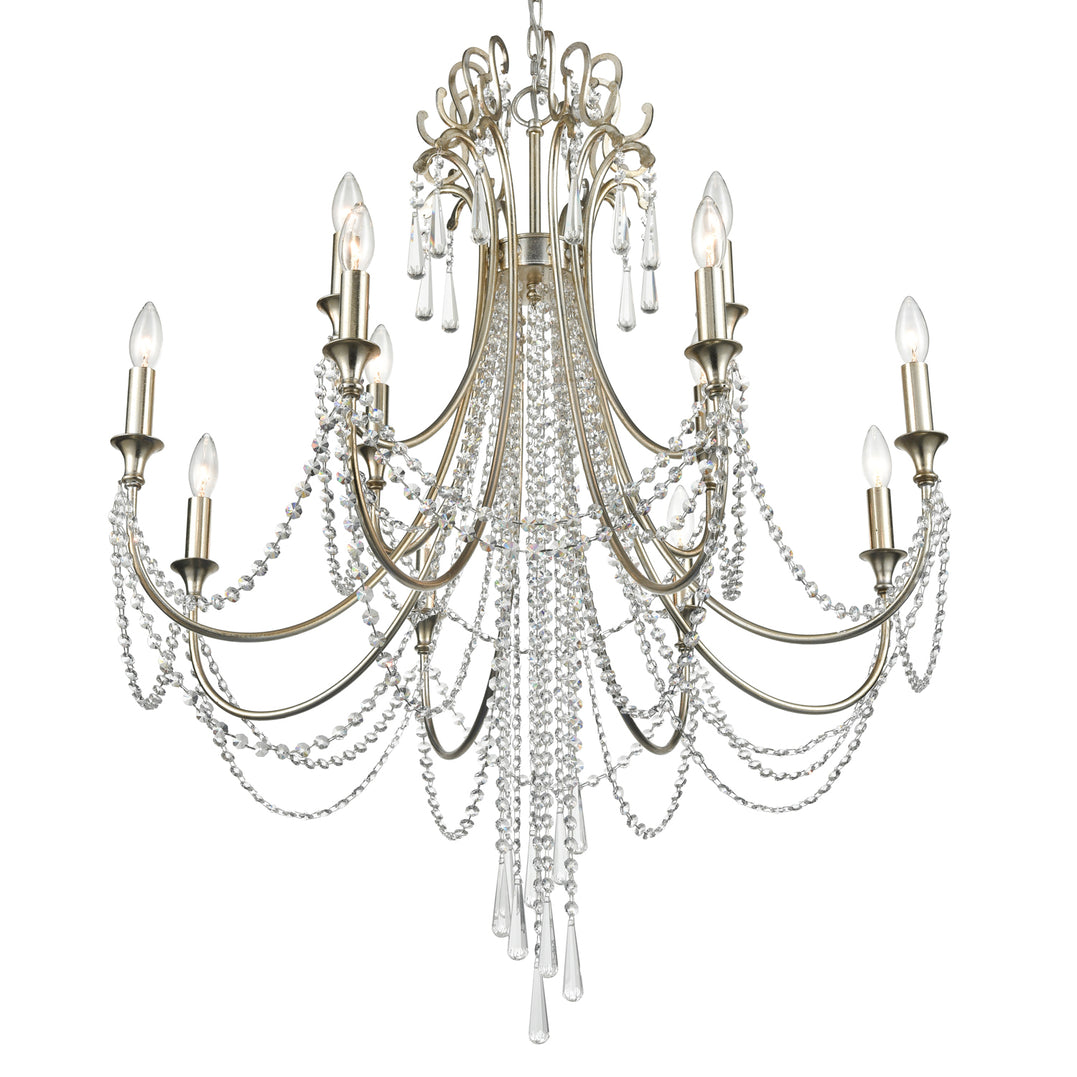 Crystorama - ARC-1909-SA-CL-MWP - 12 Light Chandelier - Arcadia - Antique Silver