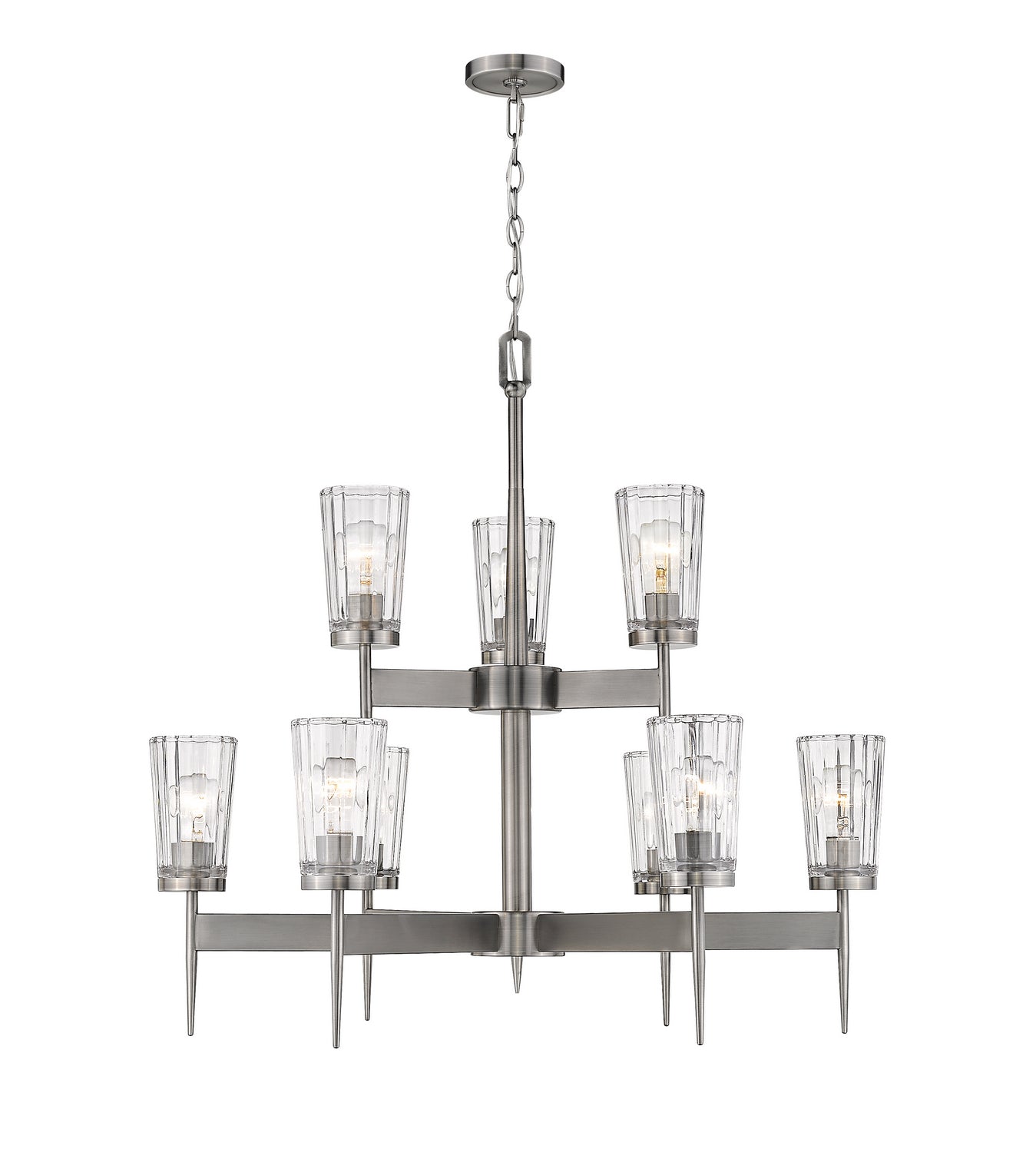 Z-Lite - 1932-9AN - Nine Light Chandelier - Flair - Antique Nickel