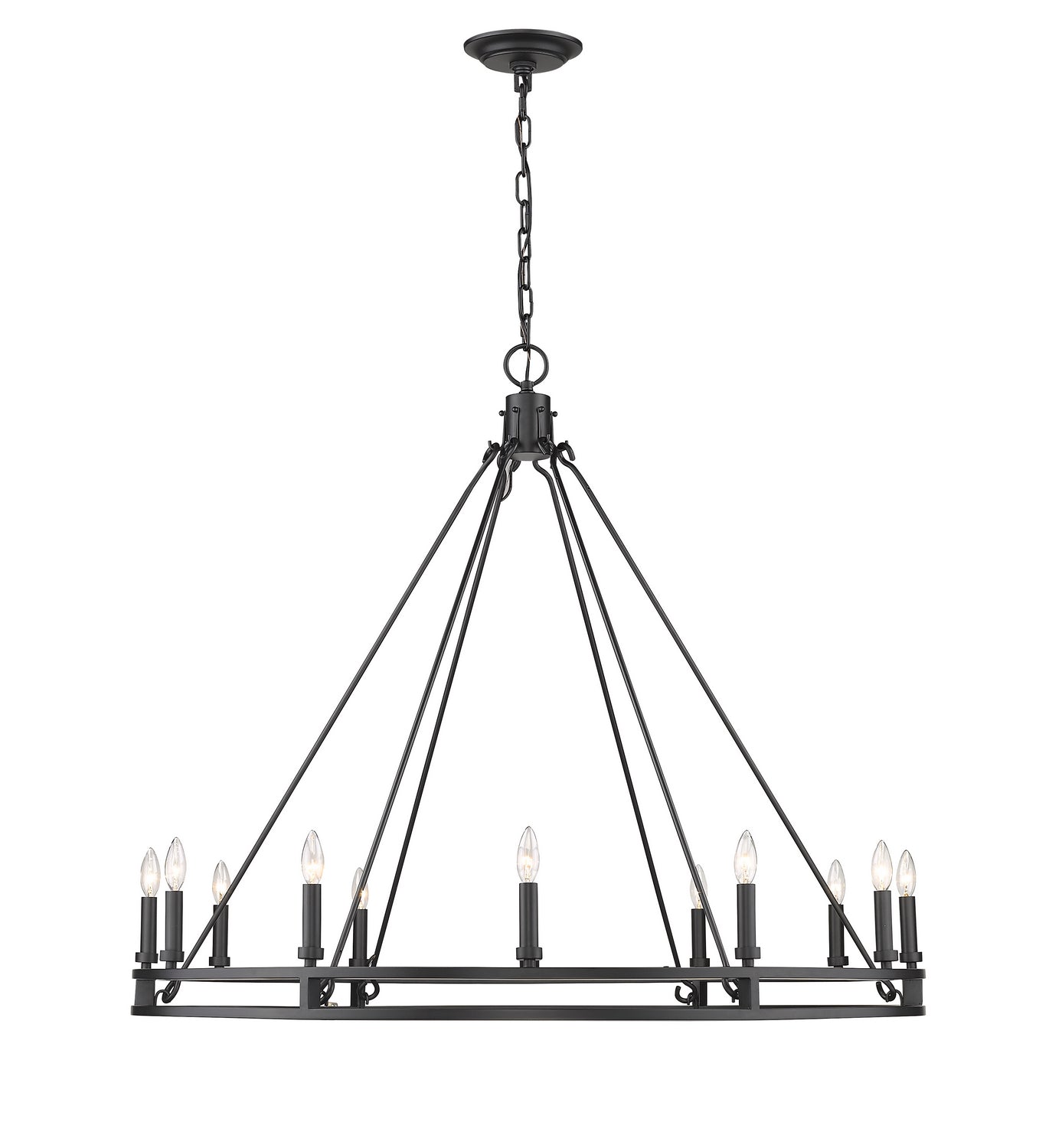 Z-Lite - 4005-12MB - 12 Light Chandelier - Dennison - Matte Black