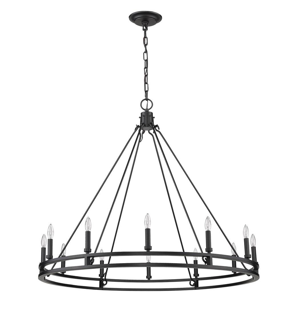 Z-Lite - 4005-12MB - 12 Light Chandelier - Dennison - Matte Black