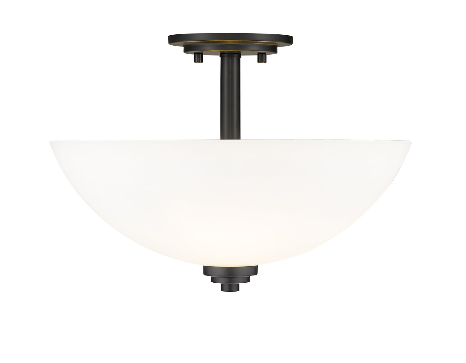 Z-Lite - 443SF-MB - Three Light Semi Flush Mount - Ashton - Matte Black