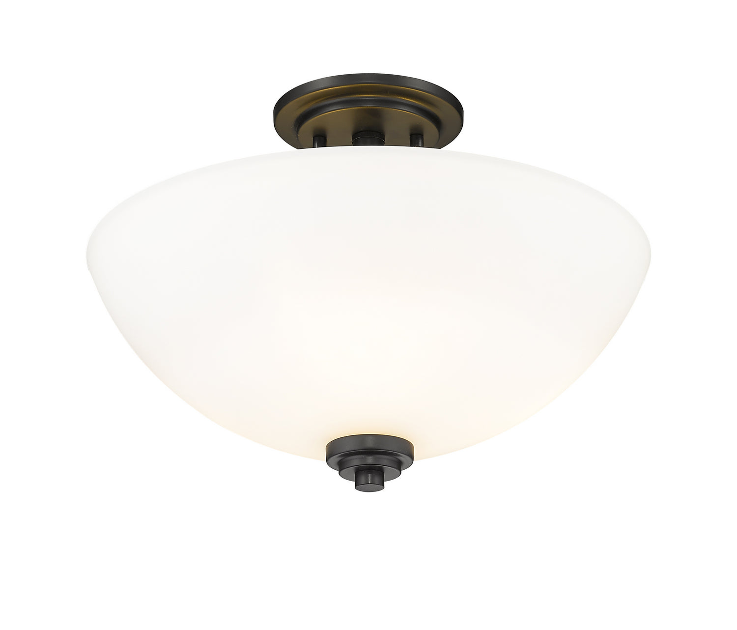 Z-Lite - 443SF-MB - Three Light Semi Flush Mount - Ashton - Matte Black