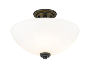 Z-Lite - 443SF-MB - Three Light Semi Flush Mount - Ashton - Matte Black