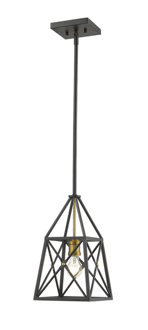 Z-Lite - 447MP-MB-OBR - One Light Pendant - Trestle - Matte Black / Olde Brass