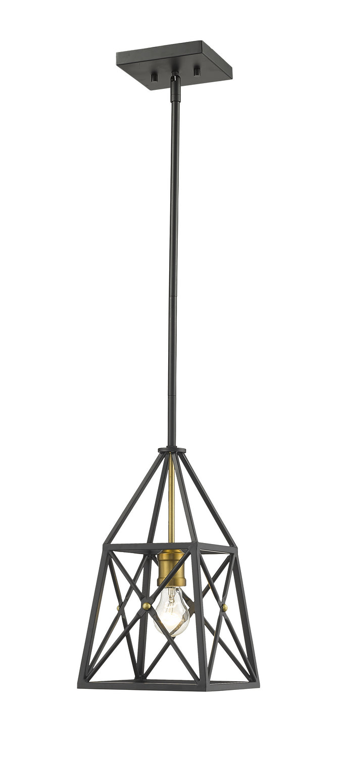 Z-Lite - 447MP-MB-OBR - One Light Pendant - Trestle - Matte Black / Olde Brass