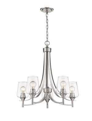 Z-Lite - 473-5BN - Five Light Chandelier - Joliet - Brushed Nickel