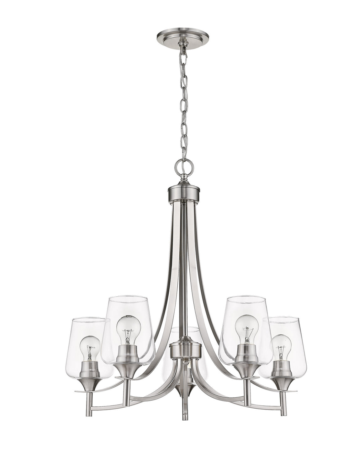 Z-Lite - 473-5BN - Five Light Chandelier - Joliet - Brushed Nickel