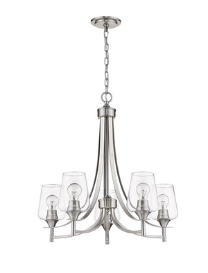 Z-Lite - 473-5BN - Five Light Chandelier - Joliet - Brushed Nickel