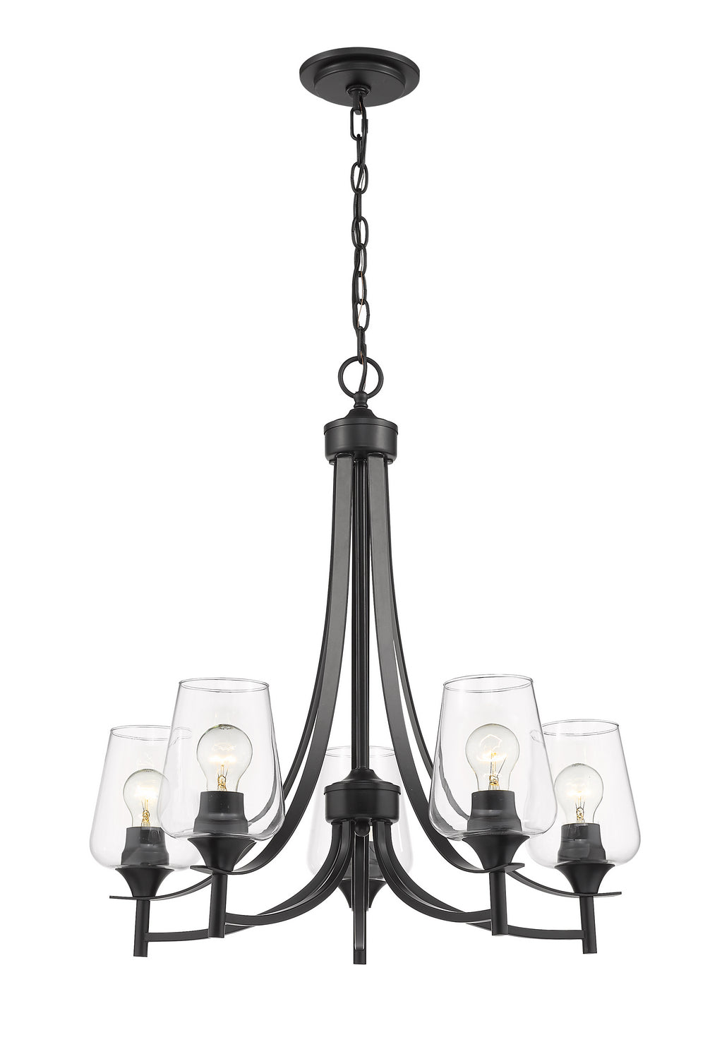 Z-Lite - 473-5MB - Five Light Chandelier - Joliet - Matte Black