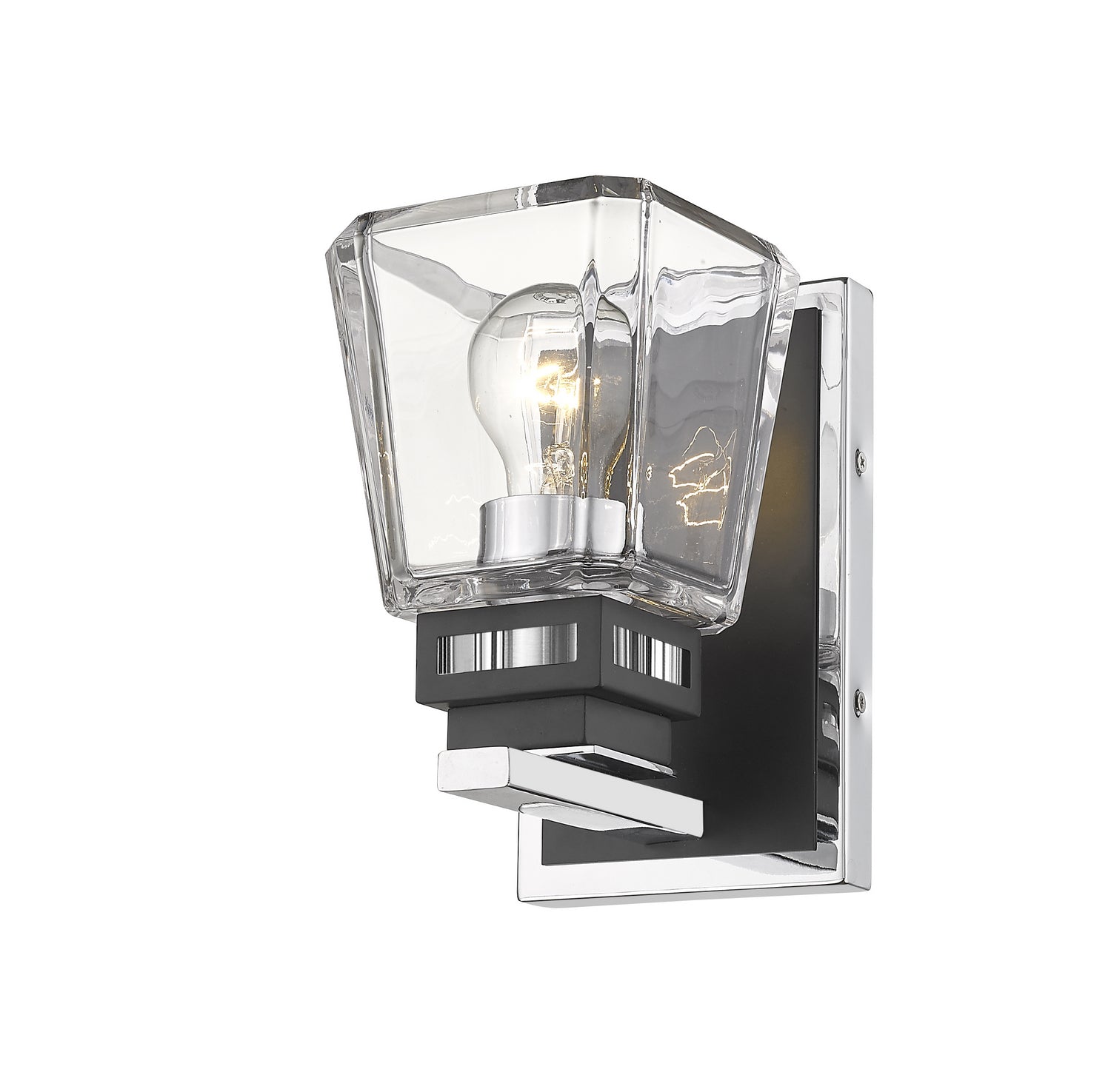 Z-Lite - 474-1S-CH-MB - One Light Wall Sconce - Jackson - Chrome / Matte Black