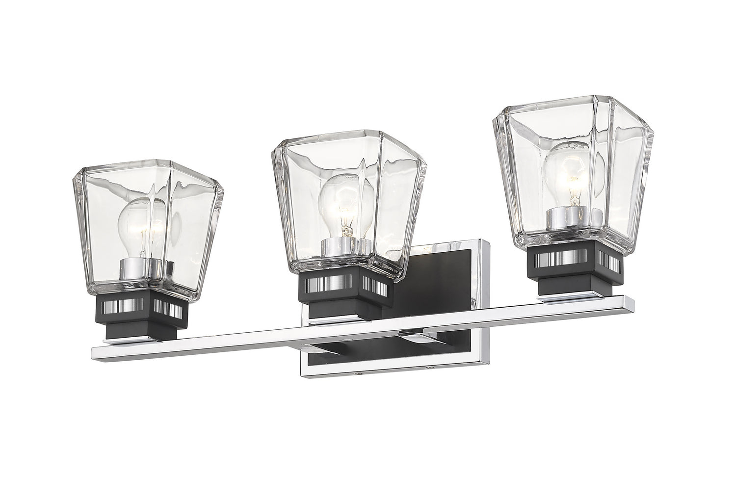 Z-Lite - 474-3V-CH-MB - Three Light Vanity - Jackson - Chrome / Matte Black