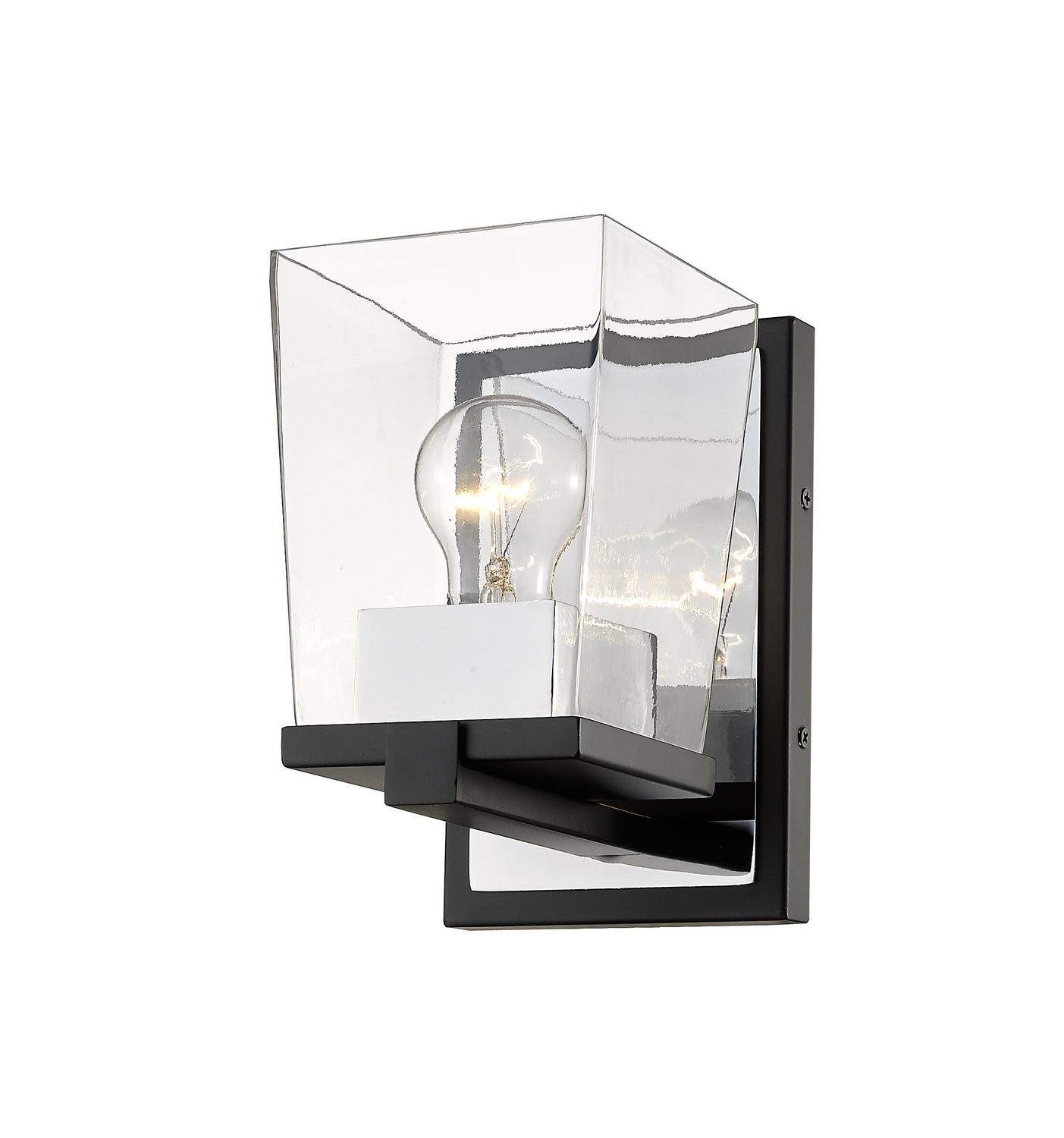 Z-Lite - 475-1S-MB-CH - One Light Wall Sconce - Bleeker Street - Matte Black + Chrome