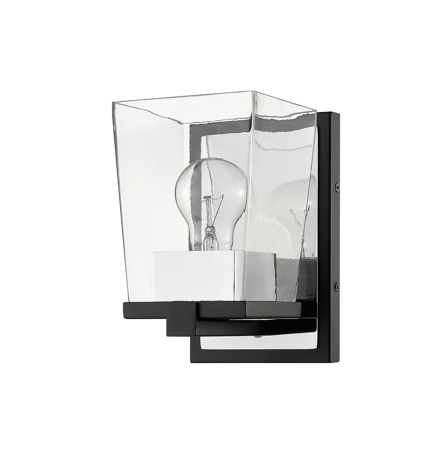 Z-Lite - 475-1S-MB-CH - One Light Wall Sconce - Bleeker Street - Matte Black / Chrome