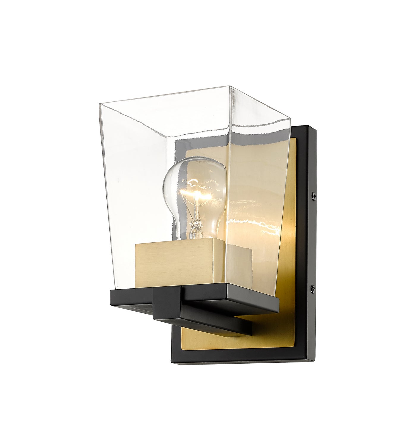 Z-Lite - 475-1S-MB-OBR - One Light Wall Sconce - Bleeker Street - Matte Black + Olde Brass