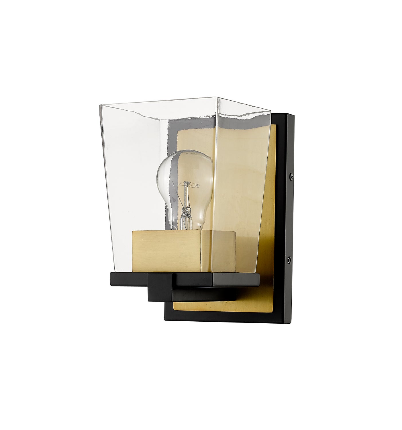 Z-Lite - 475-1S-MB-OBR - One Light Wall Sconce - Bleeker Street - Matte Black / Olde Brass