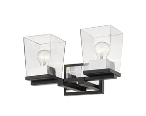 Z-Lite - 475-2V-MB-CH - Two Light Vanity - Bleeker Street - Matte Black / Chrome