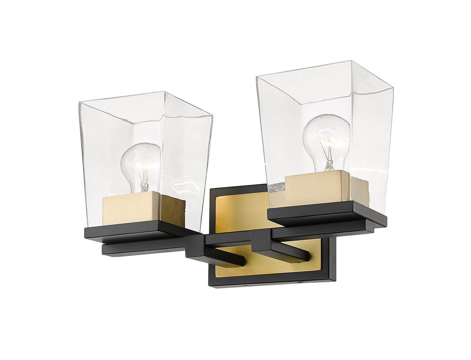 Z-Lite - 475-2V-MB-OBR - Two Light Vanity - Bleeker Street - Matte Black / Olde Brass