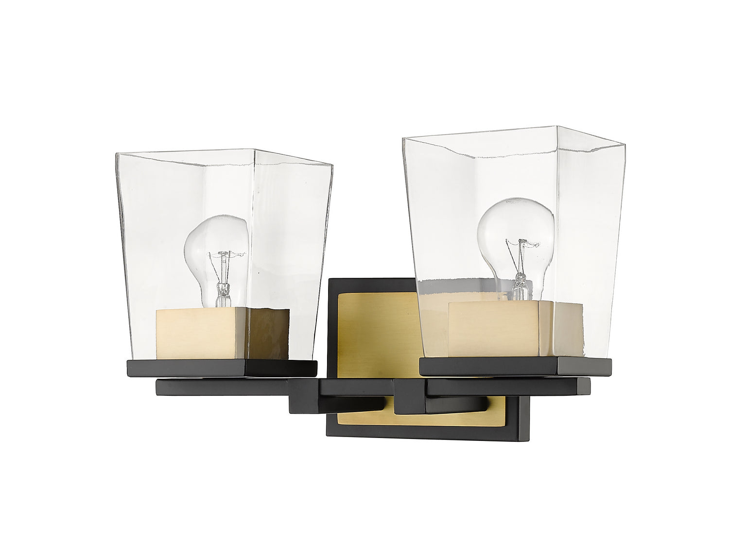 Z-Lite - 475-2V-MB-OBR - Two Light Vanity - Bleeker Street - Matte Black / Olde Brass