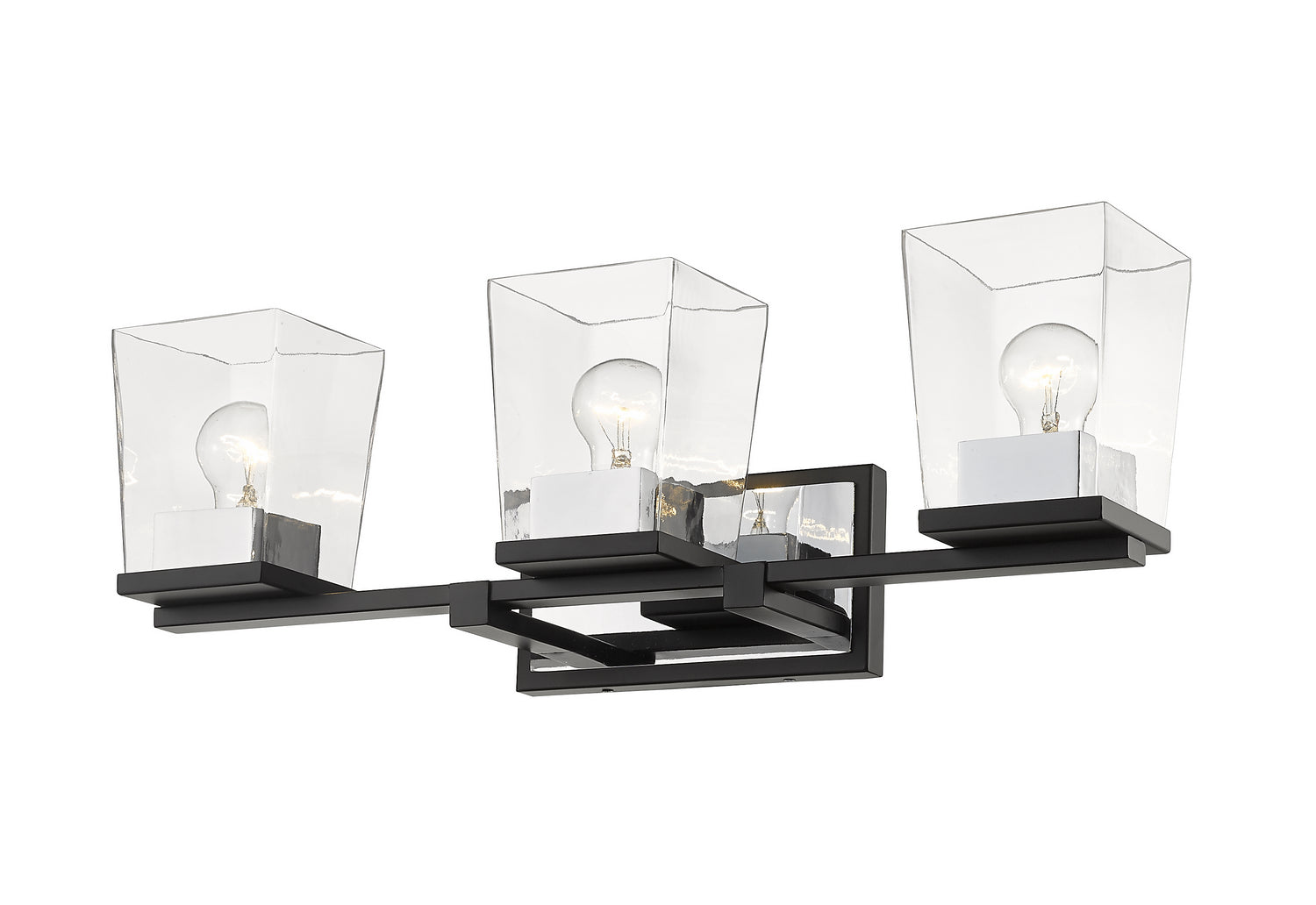 Z-Lite - 475-3V-MB-CH - Three Light Vanity - Bleeker Street - Matte Black / Chrome