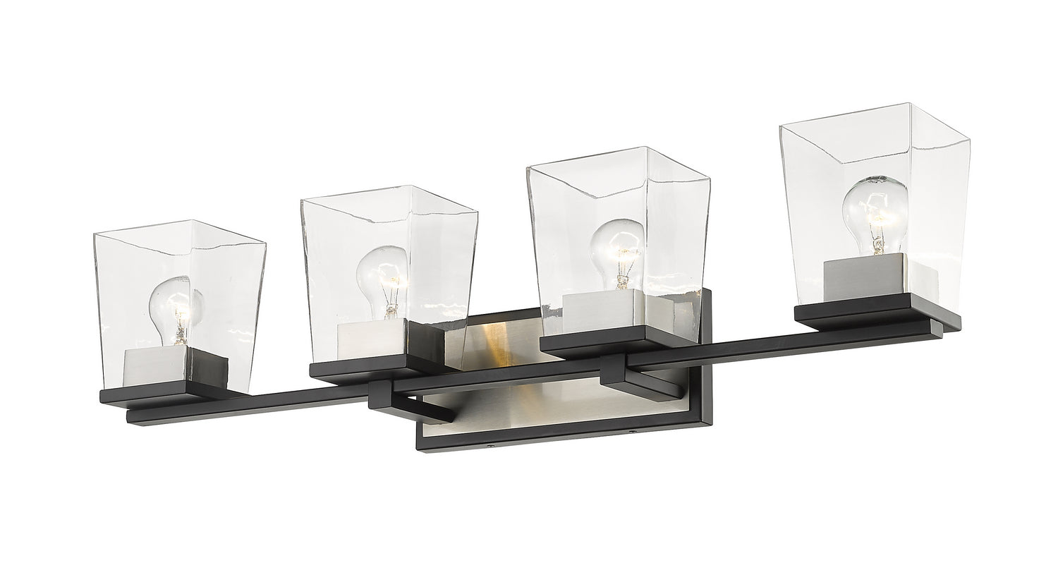 Z-Lite - 475-4V-MB-BN - Four Light Vanity - Bleeker Street - Matte Black + Brushed Nickel