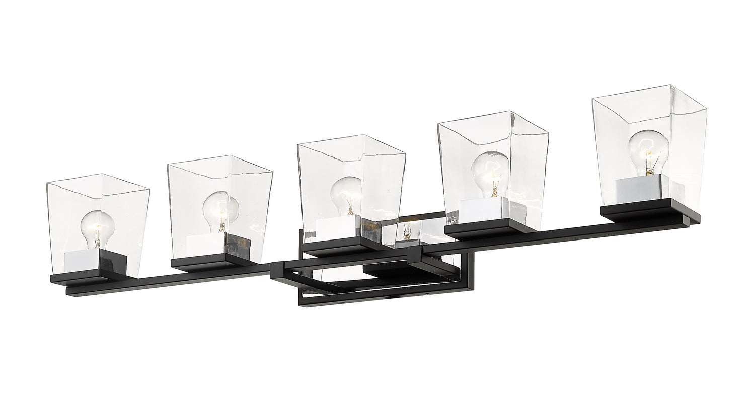 Z-Lite - 475-5V-MB-CH - Five Light Vanity - Bleeker Street - Matte Black / Chrome