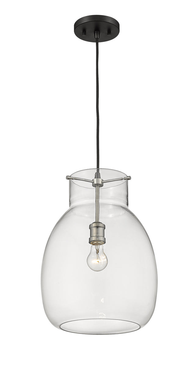 Z-Lite - 476P-MB-BN - One Light Pendant - Bella - Matte Black + Brushed Nickel