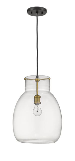 Z-Lite - 476P-MB-OBR - One Light Pendant - Bella - Matte Black / Olde Brass