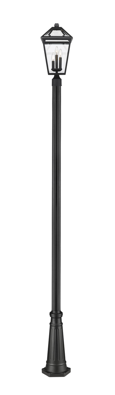 Z-Lite - 579PHBR-519P-BK - Three Light Outdoor Post Mounted Fixture - Talbot - Black