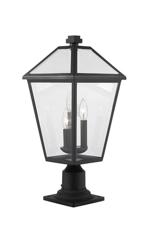 Z-Lite - 579PHBR-533PM-BK - Three Light Outdoor Pier Mounted Fixture - Talbot - Black