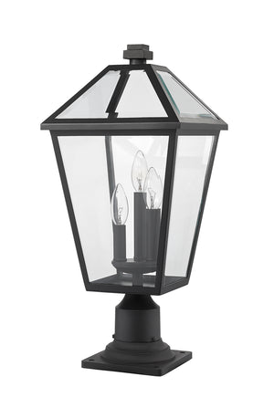 Z-Lite - 579PHBR-533PM-BK - Three Light Outdoor Pier Mounted Fixture - Talbot - Black