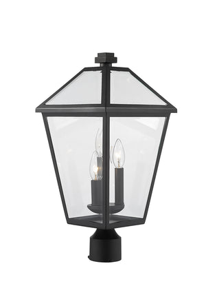 Z-Lite - 579PHBR-BK - Three Light Outdoor Post Mount Fixture - Talbot - Black