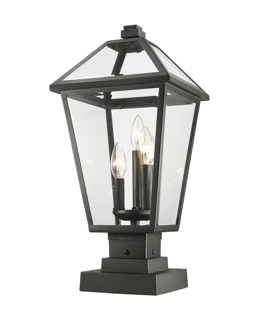 Z-Lite - 579PHBS-SQPM-BK - Three Light Outdoor Pier Mounted Fixture - Talbot - Black