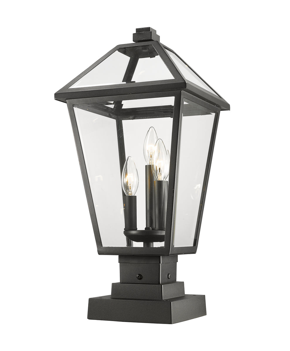Z-Lite - 579PHBS-SQPM-BK - Three Light Outdoor Pier Mounted Fixture - Talbot - Black