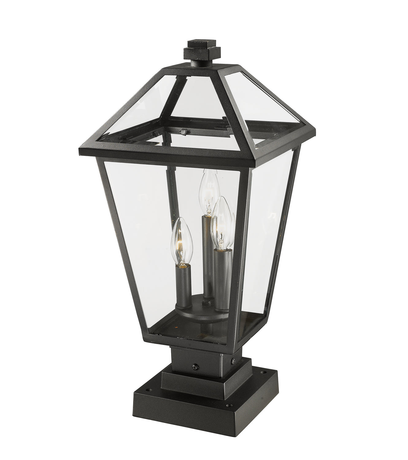 Z-Lite - 579PHBS-SQPM-BK - Three Light Outdoor Pier Mount - Talbot - Black