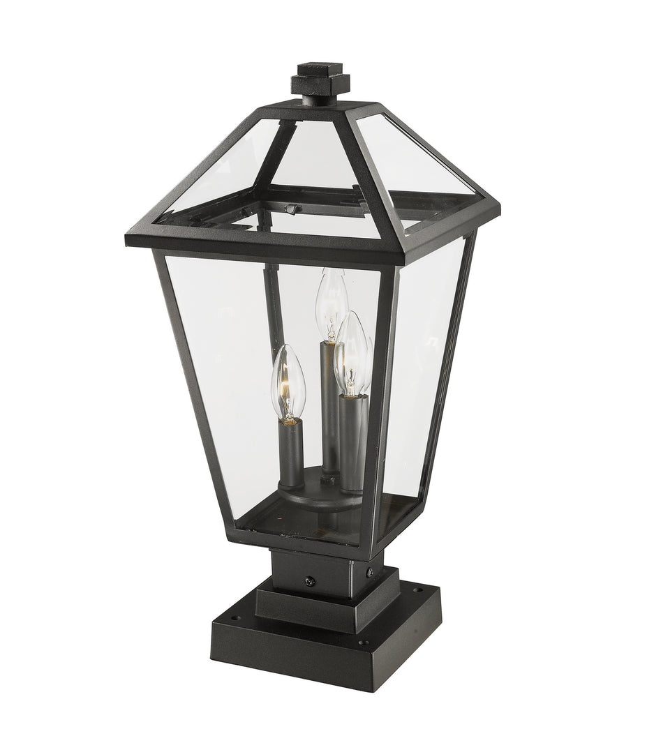 Z-Lite - 579PHBS-SQPM-BK - Three Light Outdoor Pier Mounted Fixture - Talbot - Black