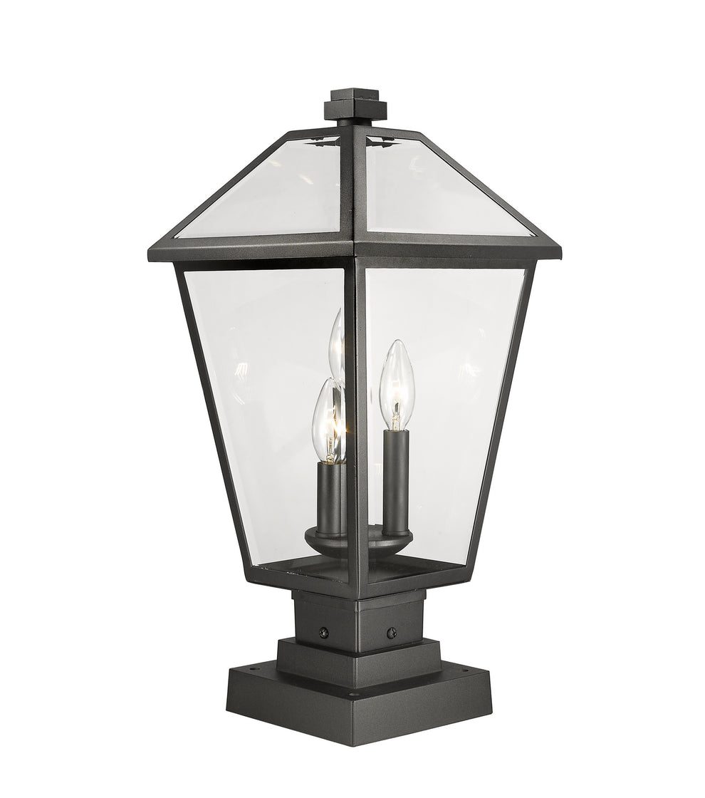 Z-Lite - 579PHBS-SQPM-BK - Three Light Outdoor Pier Mounted Fixture - Talbot - Black