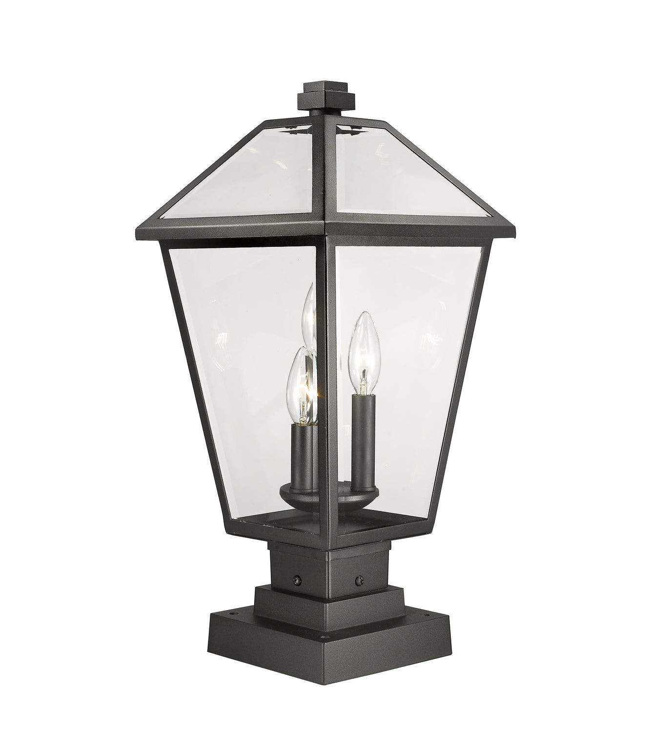 Z-Lite - 579PHBS-SQPM-BK - Three Light Outdoor Pier Mounted Fixture - Talbot - Black