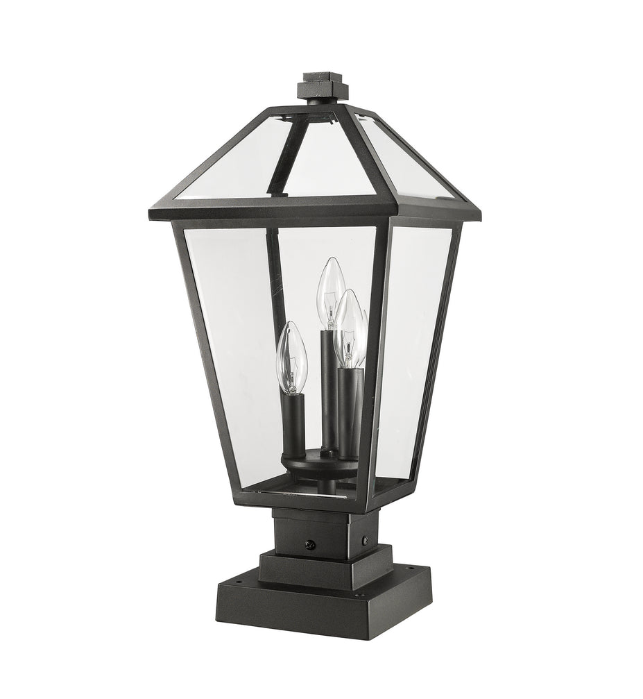 Z-Lite - 579PHBS-SQPM-BK - Three Light Outdoor Pier Mounted Fixture - Talbot - Black