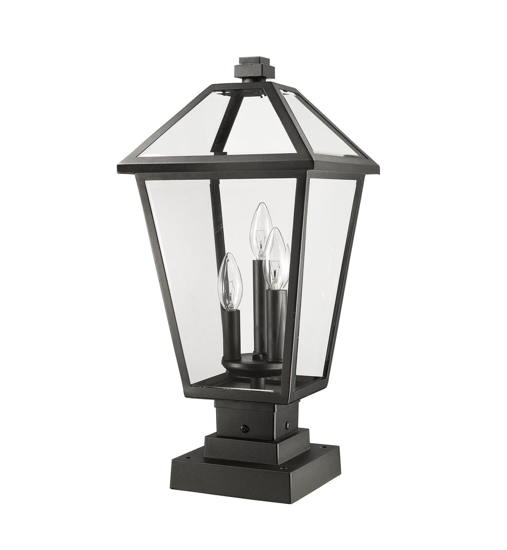 Z-Lite - 579PHBS-SQPM-BK - Three Light Outdoor Pier Mounted Fixture - Talbot - Black
