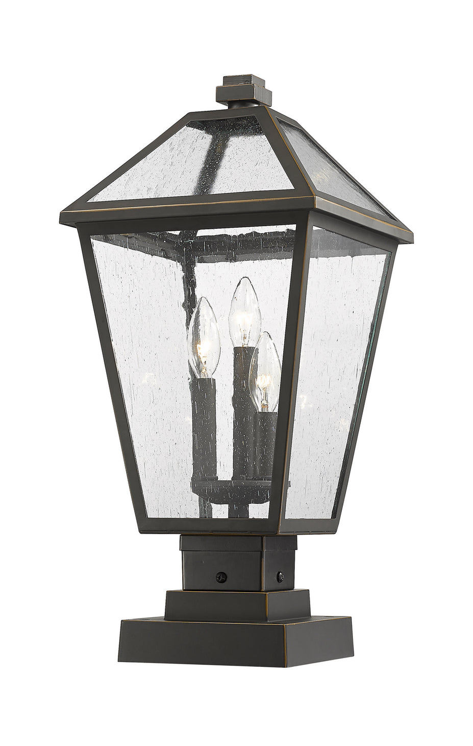 Z-Lite - 579PHBS-SQPM-ORB - Three Light Outdoor Pier Mounted Fixture - Talbot - Oil Rubbed Bronze