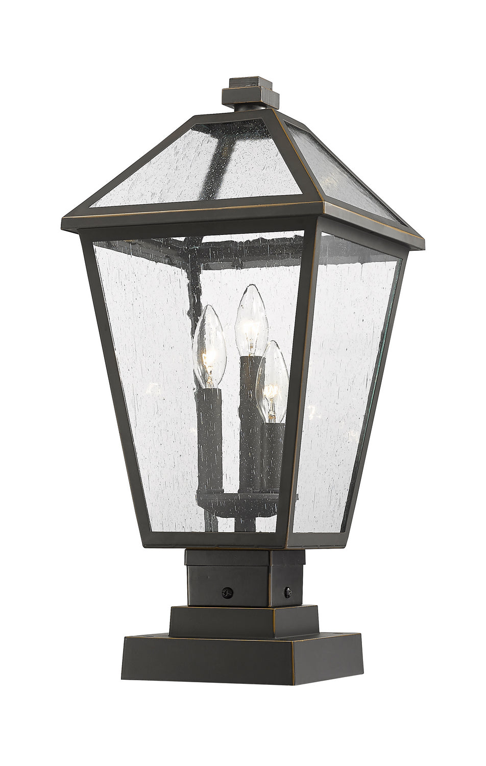 Z-Lite - 579PHBS-SQPM-ORB - Three Light Outdoor Pier Mounted Fixture - Talbot - Oil Rubbed Bronze