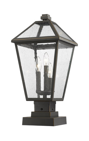 Z-Lite - 579PHBS-SQPM-ORB - Three Light Outdoor Pier Mounted Fixture - Talbot - Oil Rubbed Bronze