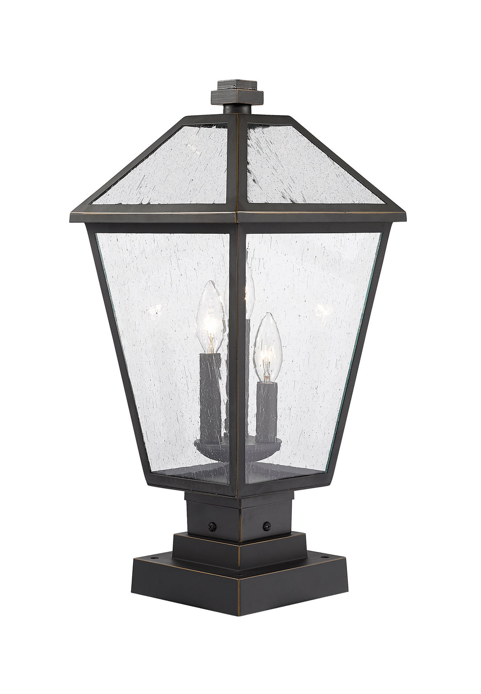 Z-Lite - 579PHBS-SQPM-ORB - Three Light Outdoor Pier Mounted Fixture - Talbot - Oil Rubbed Bronze
