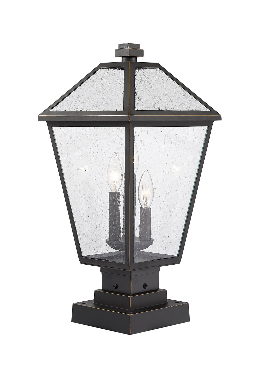 Z-Lite - 579PHBS-SQPM-ORB - Three Light Outdoor Pier Mounted Fixture - Talbot - Oil Rubbed Bronze