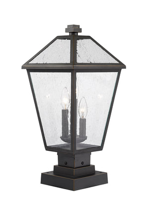Z-Lite - 579PHBS-SQPM-ORB - Three Light Outdoor Pier Mounted Fixture - Talbot - Oil Rubbed Bronze