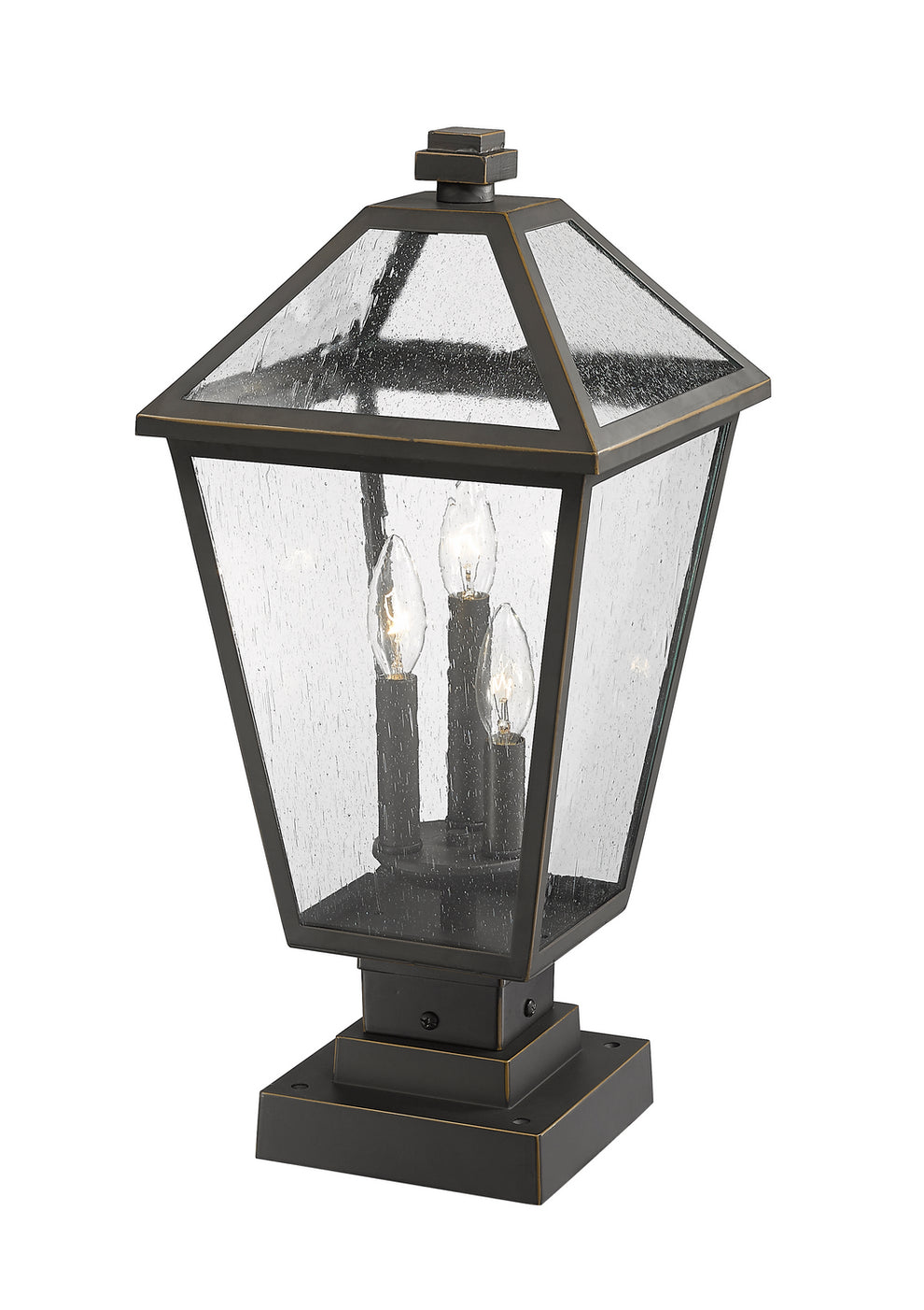 Z-Lite - 579PHBS-SQPM-ORB - Three Light Outdoor Pier Mounted Fixture - Talbot - Oil Rubbed Bronze