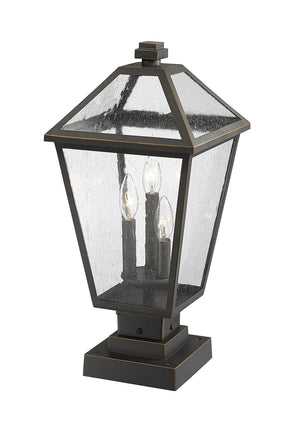Z-Lite - 579PHBS-SQPM-ORB - Three Light Outdoor Pier Mounted Fixture - Talbot - Oil Rubbed Bronze