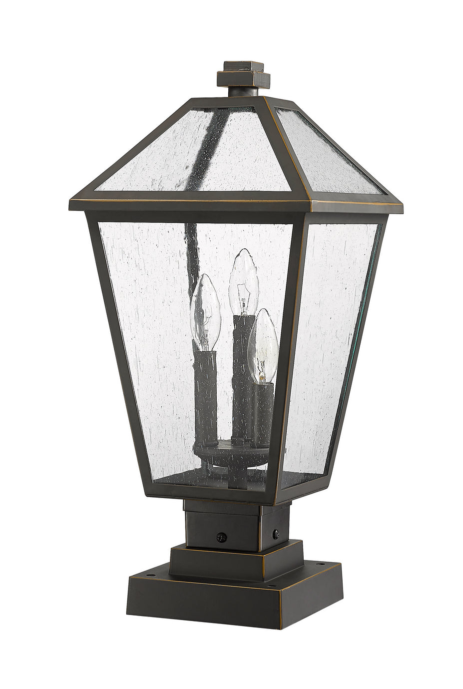 Z-Lite - 579PHBS-SQPM-ORB - Three Light Outdoor Pier Mounted Fixture - Talbot - Oil Rubbed Bronze