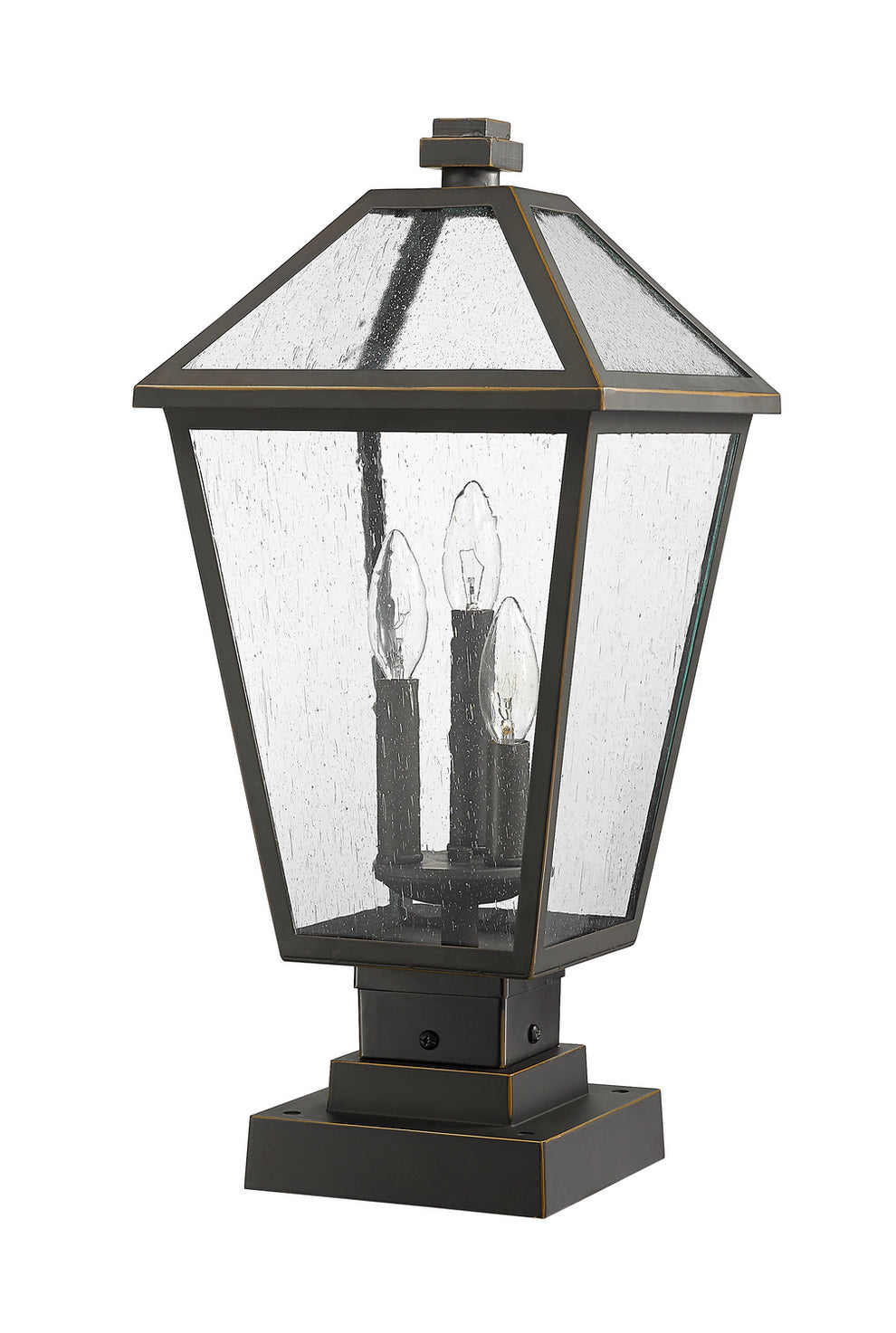 Z-Lite - 579PHBS-SQPM-ORB - Three Light Outdoor Pier Mounted Fixture - Talbot - Oil Rubbed Bronze