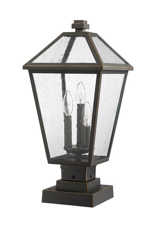 Z-Lite - 579PHBS-SQPM-ORB - Three Light Outdoor Pier Mounted Fixture - Talbot - Oil Rubbed Bronze
